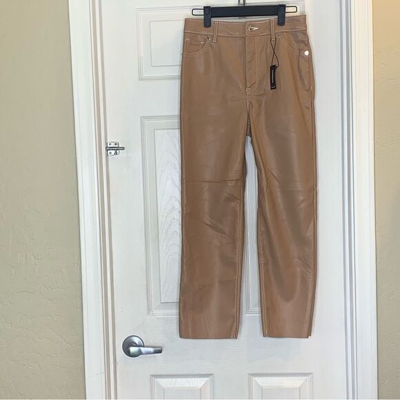 Express Straight Super High Rise Pants Size 2 Tan Color - Picture 1 of 12